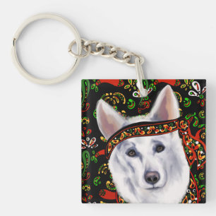 WEIßER DEUTSCHER SCHÄFERHUND MEXICO SCHLÜSSELANHÄNGER