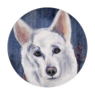 WEISSER DEUTSCHER SCHÄFERHUND SCHNEIDEBRETT
