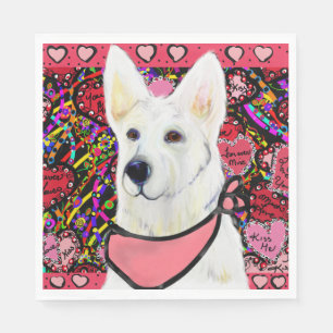 Weisser Deutscher Schäferhund Serviette