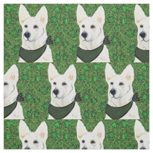 Weisser Deutscher Schäferhund Stoff (Muster)