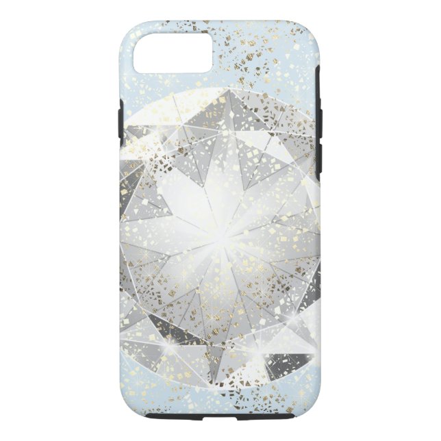 Weißer Diamant auf hellpastellblauem Sparkon Case-Mate iPhone Hülle (Rückseite)