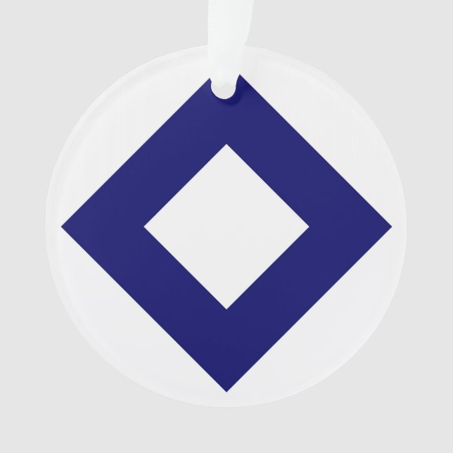 Weißer Diamant, feine blaue Grenze Ornament (Vorderseite)