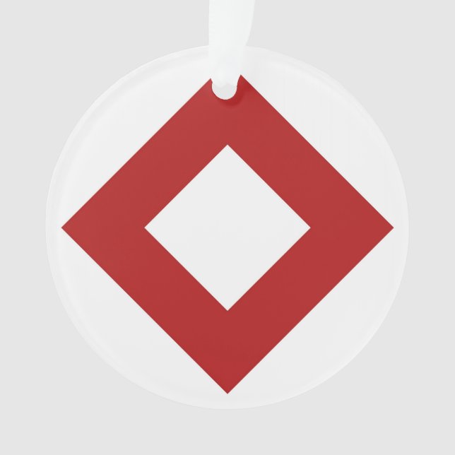 Weißer Diamant, feine rote Grenze Ornament (Vorderseite)