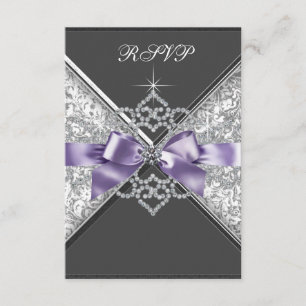 Weißer Diamant-Lavendel lila UAWG RSVP Karte