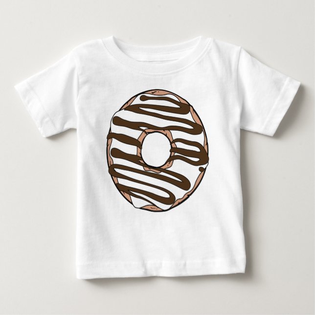 Weißer Donut, Doughnut, Schokolade, Icing, Zuckerg Baby T-shirt (Vorderseite)