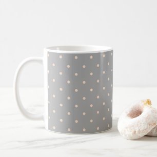 Weißer Dot Grauer Hintergrund Eleganter Polka Dot  Kaffeetasse