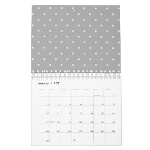 Weißer Dot Grauer Hintergrund Eleganter Polka Dot Kalender