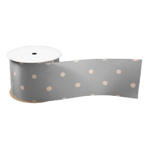Weißer Dot Grauer Hintergrund Eleganter Polka Dot Satinband