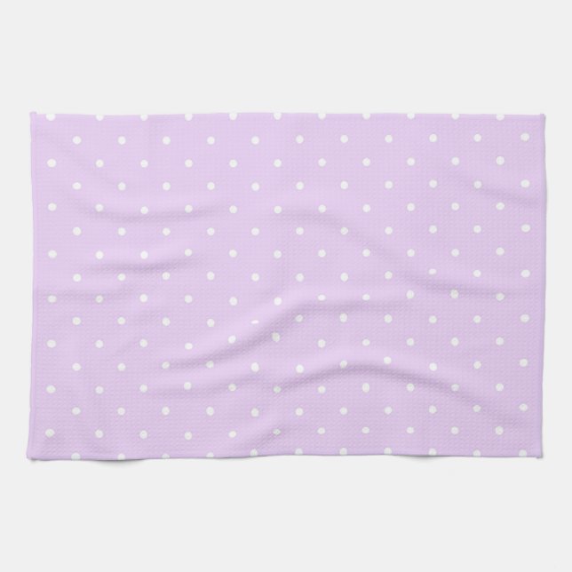 Weißer Dot Rosa Hintergrund Eleganter Polka Dot Do Geschirrtuch (Horizontal)