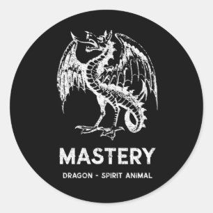 Weißer Drachenbrand Runder Aufkleber