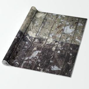 Weißer Druck auf braunem Holz Geschenkpapier