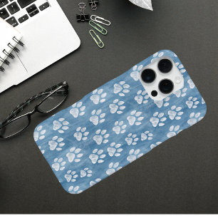 Weißer Druckton auf blau - rustikaler Pet Lover iPhone 16 Pro Max Hülle