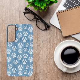 Weißer Druckton auf blau - rustikaler Pet Lover Samsung Galaxy Hülle