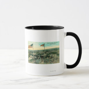 Weißer Durchlauf mit Russen und amerikanischen Tasse