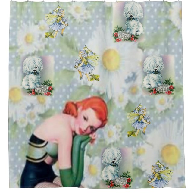 Weißer Duschvorhang (Vorderseite)