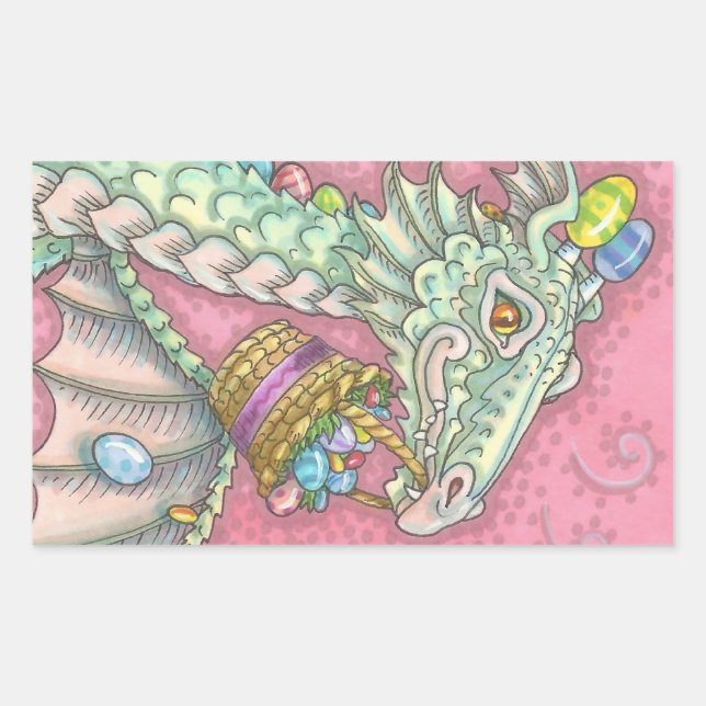 WEISSER EASTER EGG DRAGON FANTASY STICKERS Sheet (Vorderseite)
