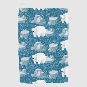 Weißer Eisbär Nord Wildtier Blau Kalt Golfhandtuch