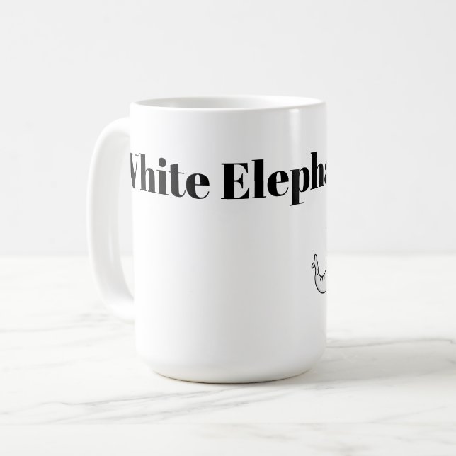 Weißer Elefant-Austausch-Cartoon Tasse (Vorderseite Links)