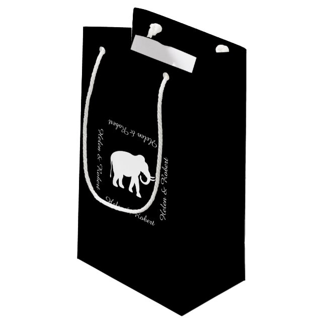 Weißer Elefant-Geschenk-Austausch-Party Kleine Geschenktüte (Rückseite Schrägansicht)