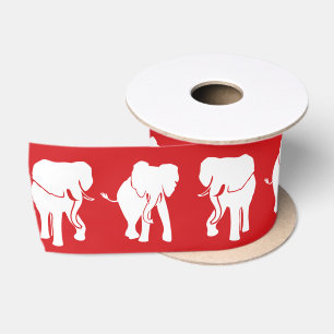 Weißer Elefant-Geschenk-Austausch-Weihnachten Satinband