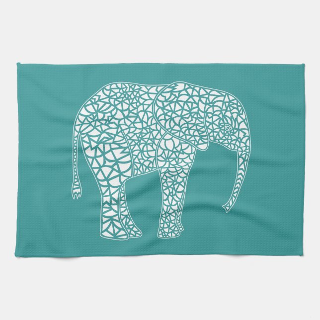 Weißer Elefant-Geschirrtuch Handtuch (Horizontal)