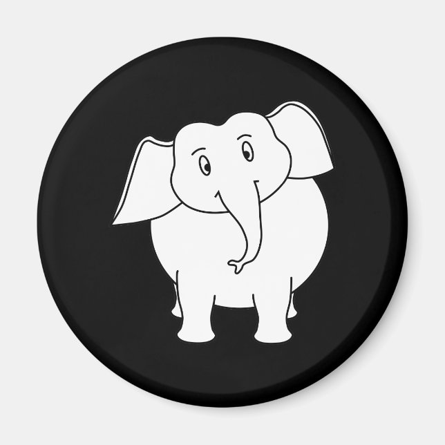 Weißer Elefant. Magnet (Vorne)