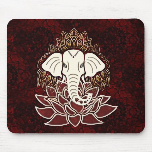 Weißer Elefant Mousepad (Vorne)
