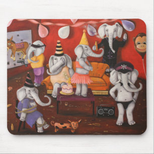 Weißer Elefant-Party Mousepad