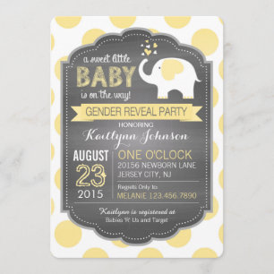 Weißer Elefant-Punkt-Geschlecht decken Babyparty Einladung