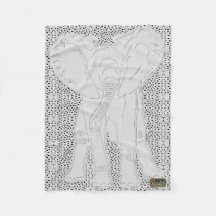 Weißer Elefant-punktierte Fleece-Decke
