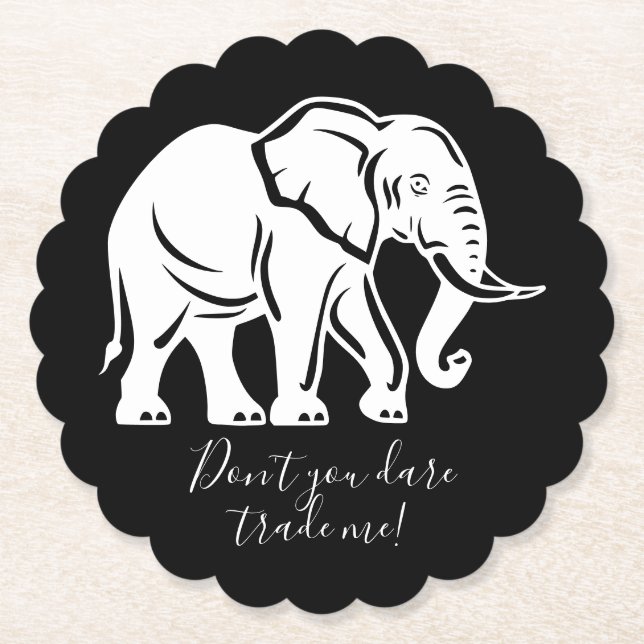 Weißer-Elefant-Scherzgeschenk Untersetzer (Vorderseite)