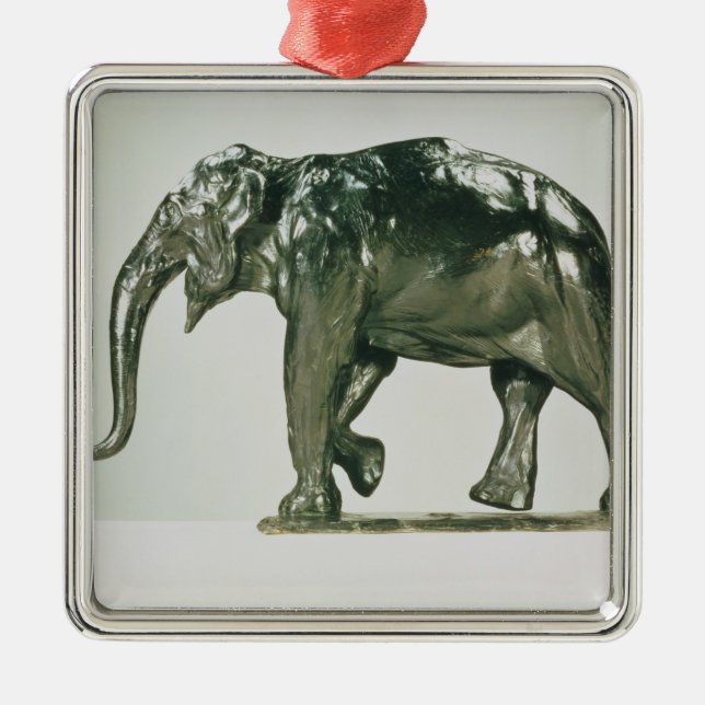 Weißer Elefant Silbernes Ornament (Vorne)
