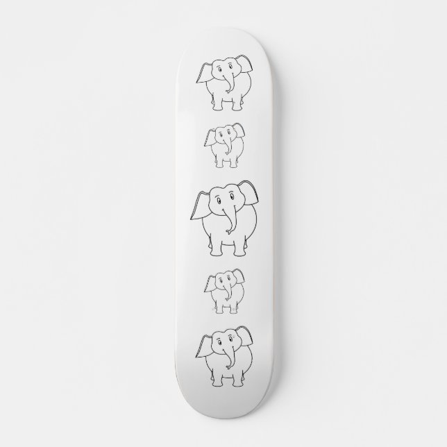 Weißer Elefant. Skateboard (Vorne)