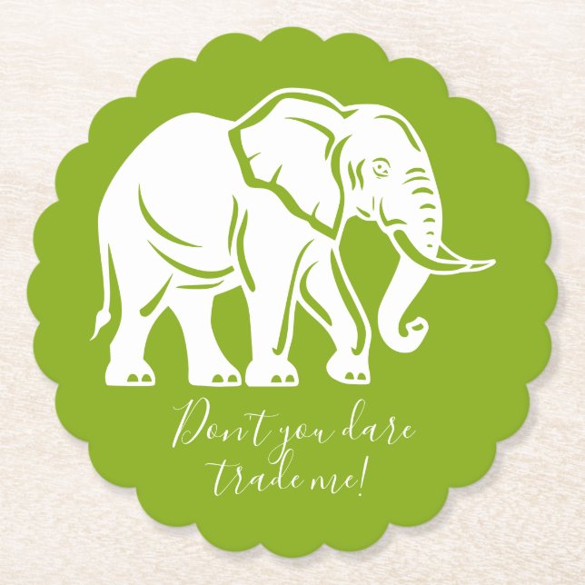 Weißer-Elefant-Spaß-Geschenk Untersetzer (Vorderseite)