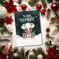 Weißer Elefant Ugly Sweater Party Einladung