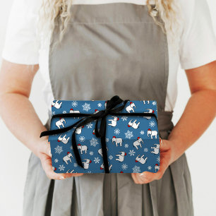 Weißer Elefant Weihnachten (Blau) Geschenkpapier