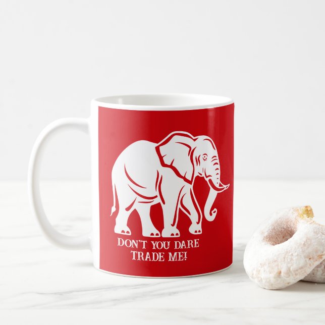 Weißer-Elefanten-Scherzgeschenk Kaffeetasse (Mit Donut)