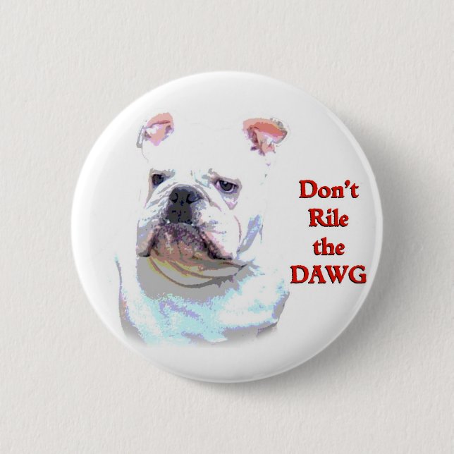 Weißer englischer Bulldoggenknopf Button (Vorderseite)