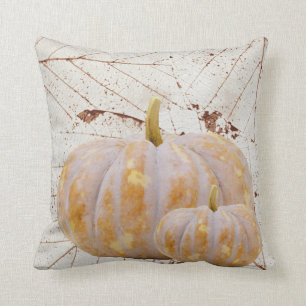 Weißer Ernte-Blätter-und Kürbis-glücklicher Fall Kissen
