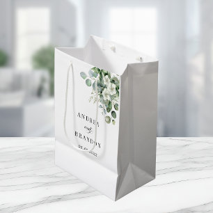 Weißer Eukalyptus Floral Minimalistisch Elegante H Mittlere Geschenktüte