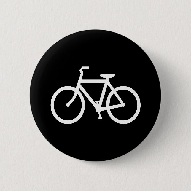 Weißer Fahrradweg Button (Vorderseite)