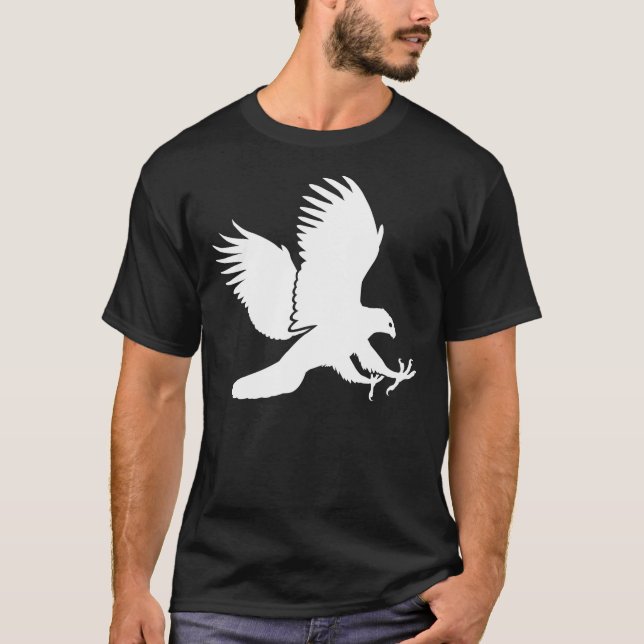 Weißer Falke, der unten für eine Tötung Swooping T-Shirt (Vorderseite)