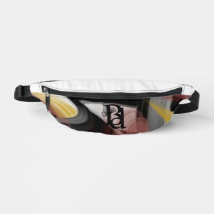 Weißer Fanny Pack Trend Abstrakte Kunst Schwarzes Bauchtasche