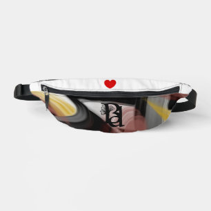 Weißer Fanny Pack Trend Abstrakte Kunst Schwarzes Bauchtasche