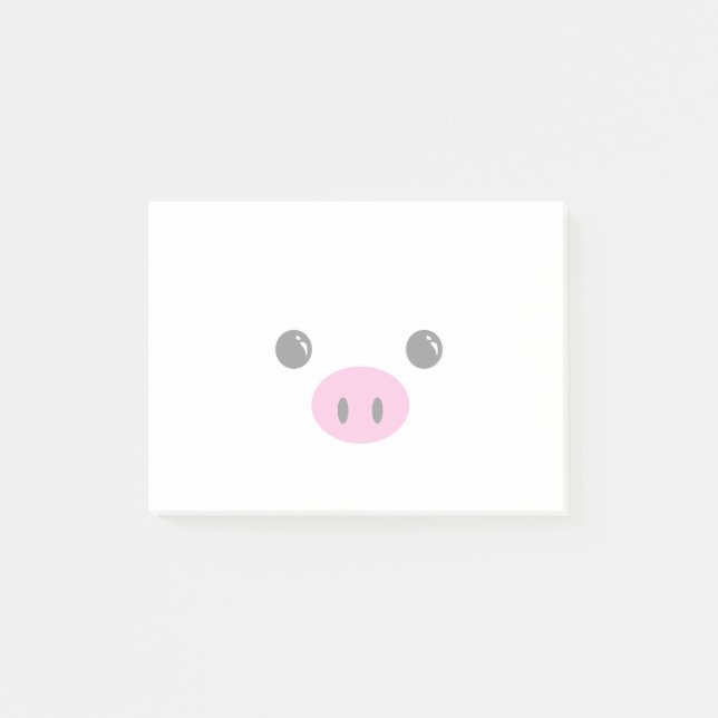 Weißer Ferkel-Tier-Gesichts-Entwurf Post-it Klebezettel (Vorderseite)