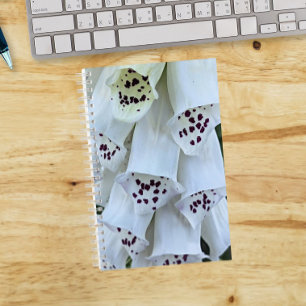 Weißer Fingerhut mit rosa Flecken Blumenbild Notizbuch