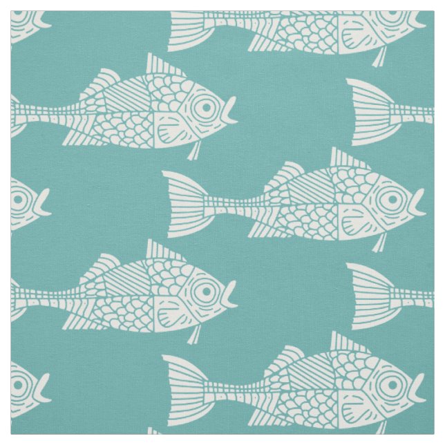 Weißer Fisch Stoff (Muster)