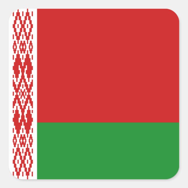 Weißer Flaggensticker Quadratischer Aufkleber (Vorderseite)