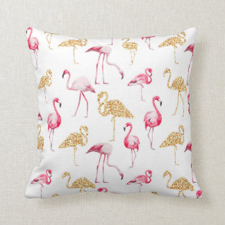 Weißer Flamingo-Druck Kissen