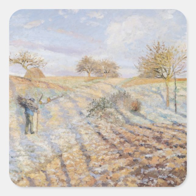 Weißer Frost, 1873 Quadratischer Aufkleber (Vorderseite)